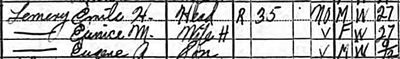 Eunice Riley and Emile Lemery family, 1030 census
