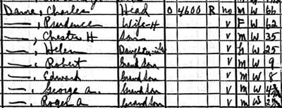 Helen Riley and Chester Dame family, 1930 Census
