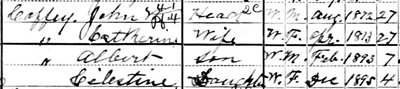 John W. Coffey Family, 1900 census