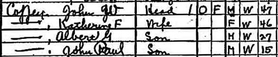 John W. Coffey Family, 1920 Census