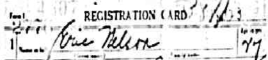 Eric Nelson, WWI draft card