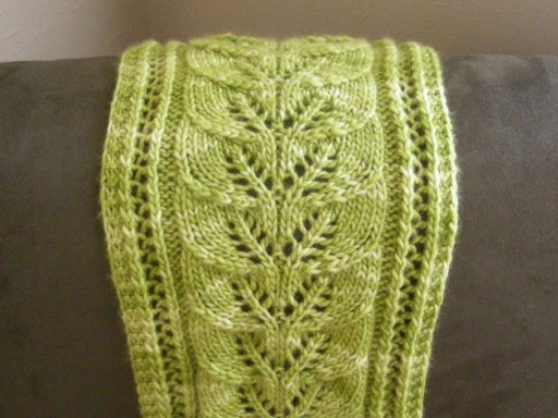 Brooke's Column of Leaves Knitted Scarf Pattern